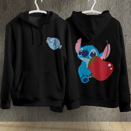 Stitch Hoodie Streetwear Fashion Black Hooded Pullover Personality Sweatshirt 8