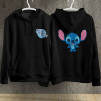 Stitch Hoodie Streetwear Fashion Black Hooded Pullover Personality Sweatshirt 11