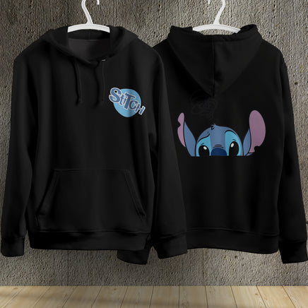 Stitch Hoodie Streetwear Fashion Black Hooded Pullover Personality Sweatshirt 14