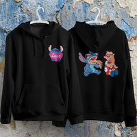 Stitch Hoodie Streetwear Fashion Black Hooded Pullover Personality Sweatshirt 9