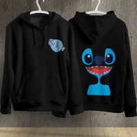 Stitch Hoodie Streetwear Fashion Black Hooded Pullover Personality Sweatshirt 16