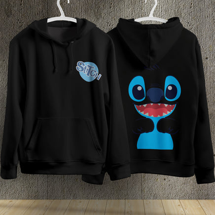 Stitch Hoodie Streetwear Fashion Black Hooded Pullover Personality Sweatshirt 16