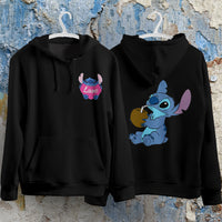 Stitch Hoodie Streetwear Fashion Black Hooded Pullover Personality Sweatshirt 10