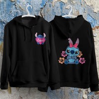 Stitch Hoodie Streetwear Fashion Black Hooded Pullover Personality Sweatshirt 13