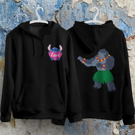 Stitch Hoodie Streetwear Fashion Black Hooded Pullover Personality Sweatshirt 15