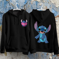 Stitch Hoodie Streetwear Fashion Black Hooded Pullover Personality Sweatshirt 16