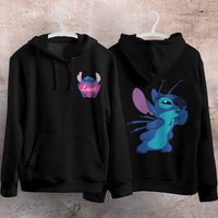 Stitch Hoodie Streetwear Fashion Black Hooded Pullover Personality Sweatshirt 3