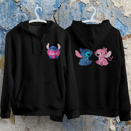 Stitch Hoodie Streetwear Fashion Black Hooded Pullover Personality Sweatshirt 1