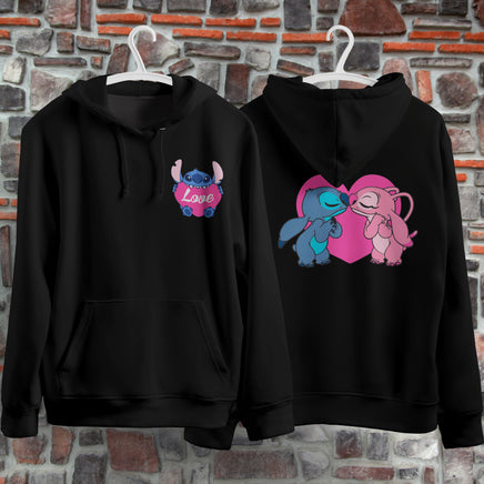 Stitch Hoodie Streetwear Fashion Black Hooded Pullover Personality Sweatshirt 3