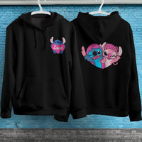 Stitch Hoodie Streetwear Fashion Black Hooded Pullover Personality Sweatshirt 4