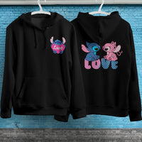 Stitch Hoodie Streetwear Fashion Black Hooded Pullover Personality Sweatshirt 5