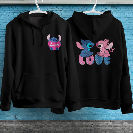 Stitch Hoodie Streetwear Fashion Black Hooded Pullover Personality Sweatshirt 5