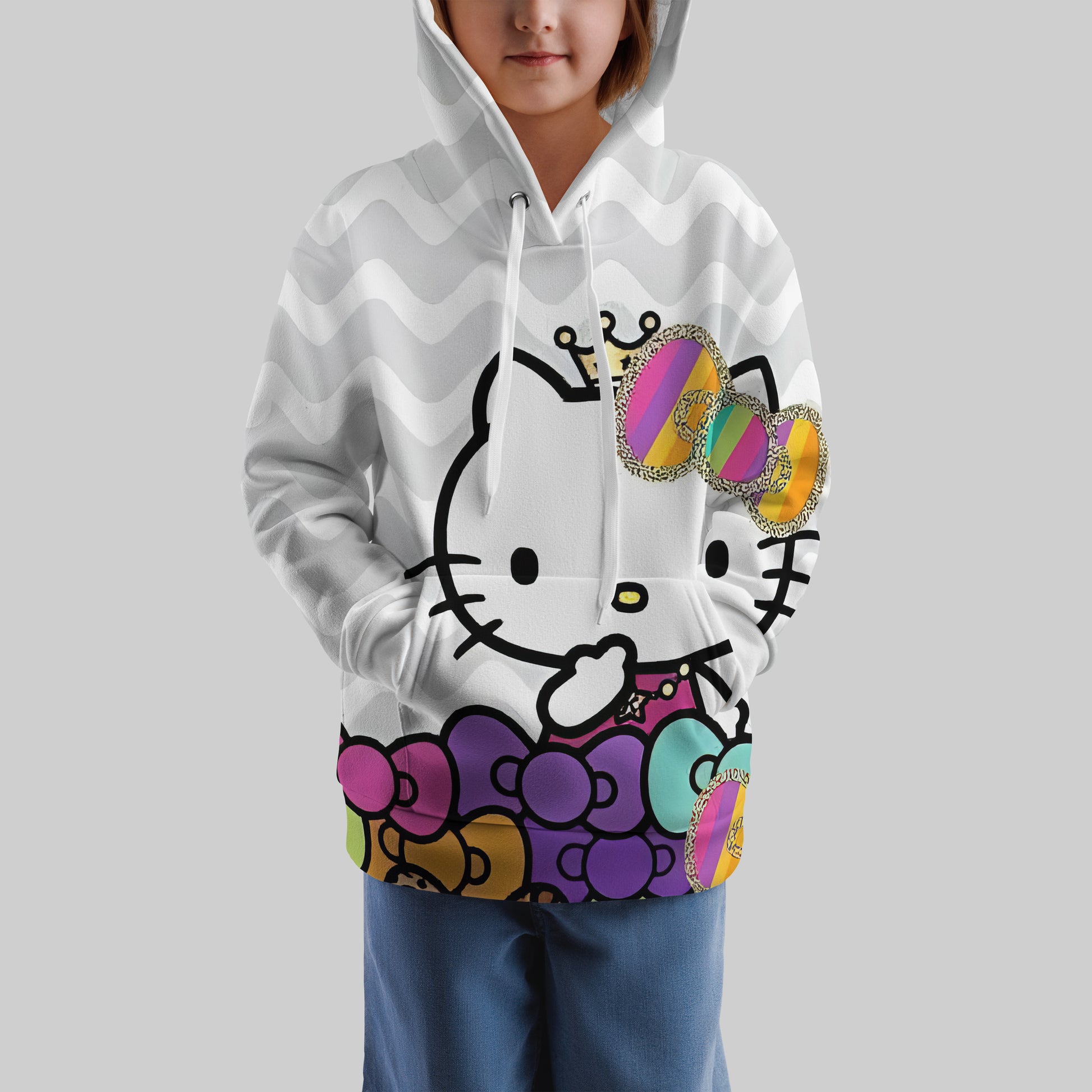Lusy Store Hello Kitty Hoodie Colorful Cute Hoodie For Girl Kids Clothes HK-1125-23-32 Hoodies &amp; Sweatshirts