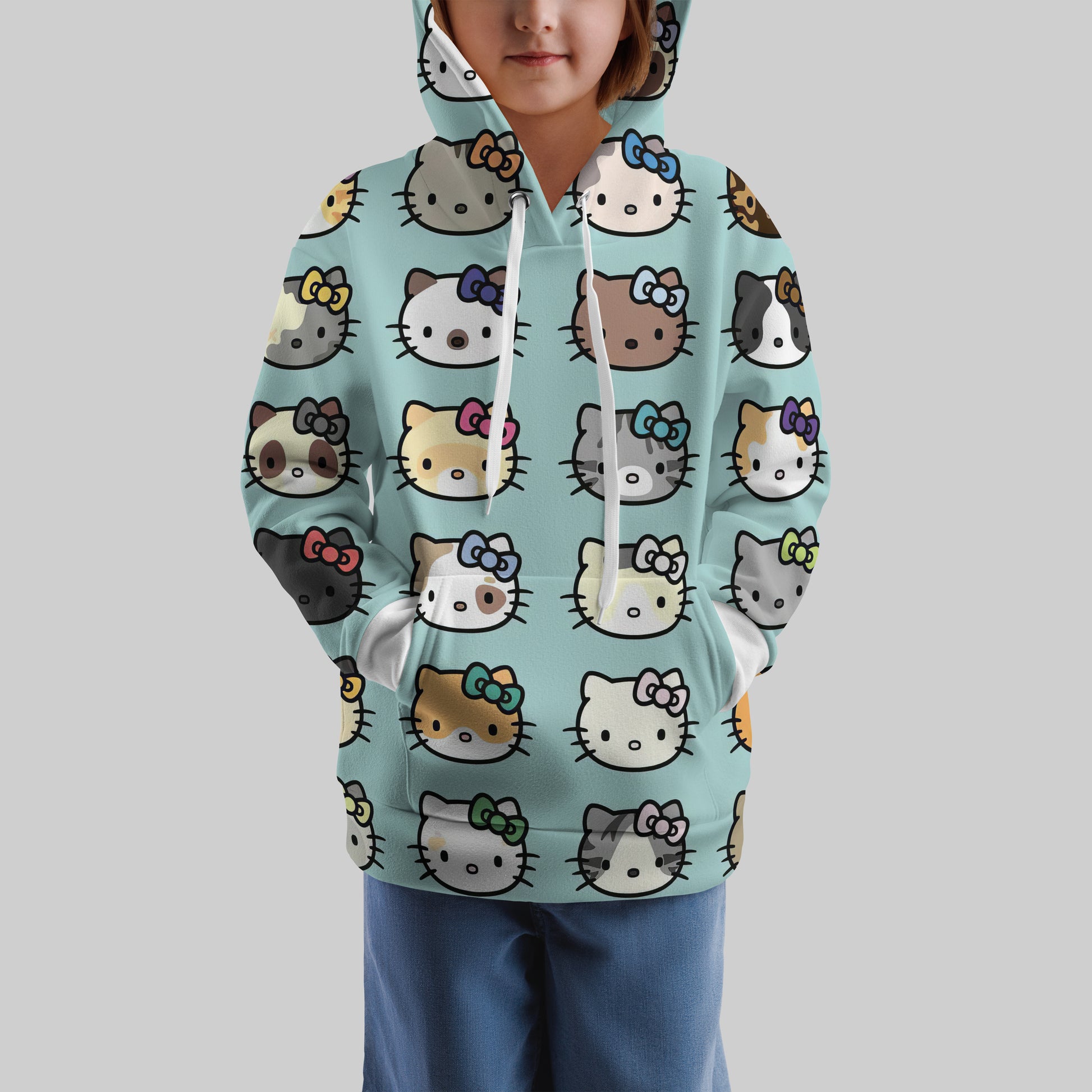 Lusy Store Hello Kitty Hoodie Colorful Cute Hoodie For Girl Kids Clothes HK-1125-23-32 Hoodies &amp; Sweatshirts