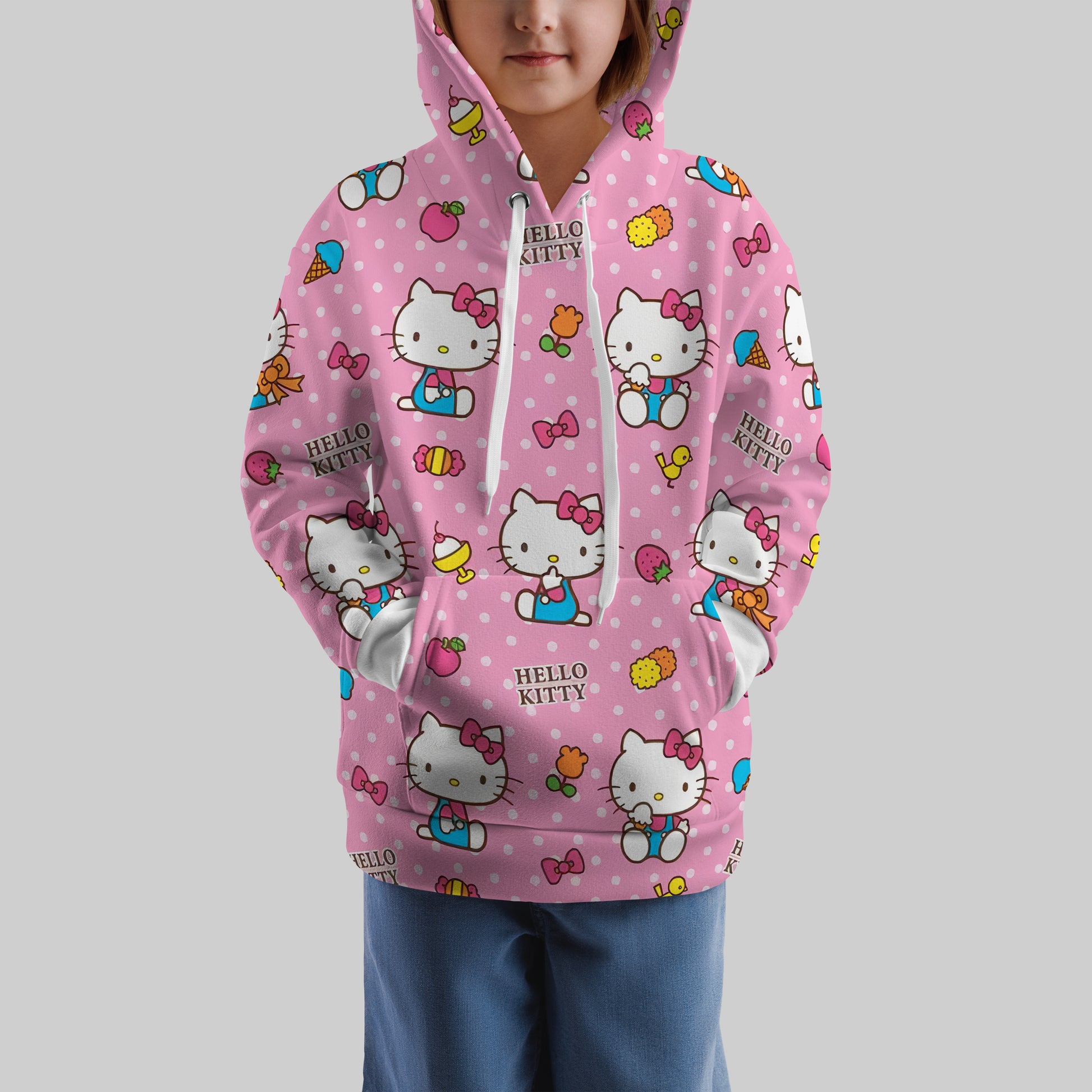 Lusy Store Hello Kitty Hoodie Colorful Cute Hoodie For Girl Kids Clothes HK-1125-23-32 Hoodies &amp; Sweatshirts