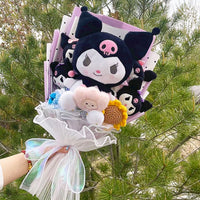 Sanrio Plush Bouquet My Melody Kuromi Cinnamoroll Cat Plush Doll Toy Valentine Graduation Gifts HK61