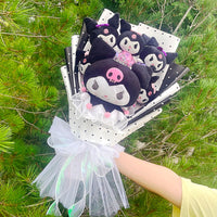 Sanrio Plush Bouquet My Melody Kuromi Cinnamoroll Cat Plush Doll Toy Valentine Graduation Gifts HK61