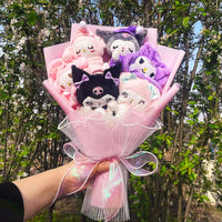 Sanrio Plush Bouquet My Melody Kuromi Cinnamoroll Cat Plush Doll Toy Valentine Graduation Gifts HK61