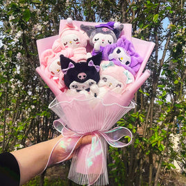 Sanrio Plush Bouquet My Melody Kuromi Cinnamoroll Cat Plush Doll Toy Valentine Graduation Gifts HK61