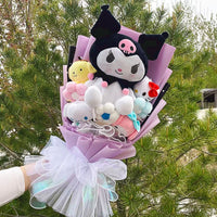Sanrio Plush Bouquet My Melody Kuromi Cinnamoroll Cat Plush Doll Toy Valentine Graduation Gifts HK61-2