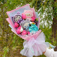 Sanrio Plush Bouquet My Melody Kuromi Cinnamoroll Cat Plush Doll Toy Valentine Graduation Gifts HK61-2