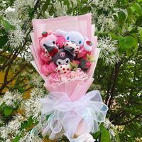 Sanrio Plush Bouquet My Melody Kuromi Cinnamoroll Cat Plush Doll Toy Valentine Graduation Gifts HK61-2