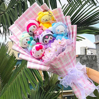 Sanrio Plush Bouquet My Melody Kuromi Cinnamoroll Cat Plush Doll Toy Valentine Graduation Gifts HK61-2