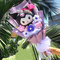 Sanrio Plush Bouquet My Melody Kuromi Cinnamoroll Cat Plush Doll Toy Valentine Graduation Gifts HK61