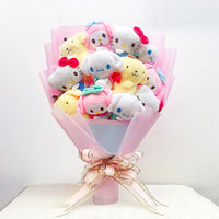 Sanrio Plush Bouquet My Melody Kuromi Cinnamoroll Cat Plush Doll Toy Valentine Graduation Gifts HK61