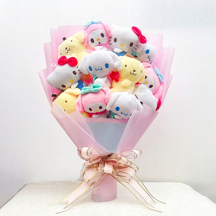 Sanrio Plush Bouquet My Melody Kuromi Cinnamoroll Cat Plush Doll Toy Valentine Graduation Gifts HK61