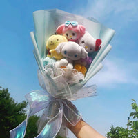 Sanrio Plush Bouquet My Melody Kuromi Cinnamoroll Cat Plush Doll Toy Valentine Graduation Gifts HK61