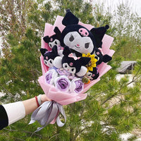 Sanrio Plush Bouquet My Melody Kuromi Cinnamoroll Cat Plush Doll Toy Valentine Graduation Gifts HK61