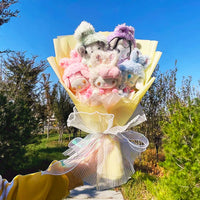 Sanrio Plush Bouquet My Melody Kuromi Cinnamoroll Cat Plush Doll Toy Valentine Graduation Gifts HK61