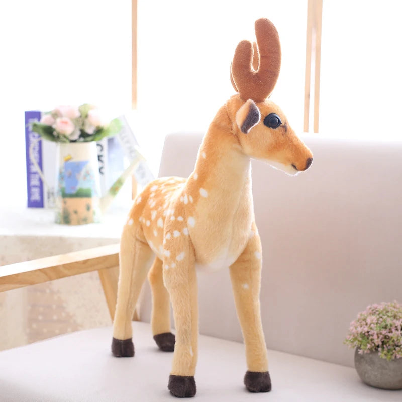 Lusy Store LLC Stuffed Plush Animal Deer Toy Kids Doll Teaching Prop Toy Children's Birthday Gift Simulation Sika Deer Plush Toy Plush