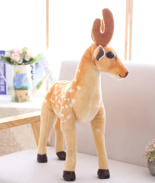 Lusy Store LLC Stuffed Plush Animal Deer Toy Kids Doll Teaching Prop Toy Children's Birthday Gift Simulation Sika Deer Plush Toy Plush