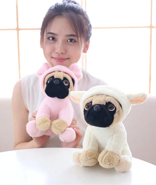 Lusy Store LLC Stuffed Simulation Dogs Plush Sharpei Pug Lovely Puppy Pet Toy Plush Gifts Plush