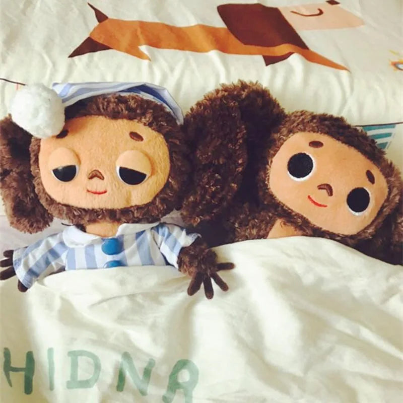 Lusy Store LLC Monkey Plush Toy &ndash; Soft Cheburashka Big-Eyed Stuffed Doll, 8&quot; &ndash; Lusy Store Stuffed Animal