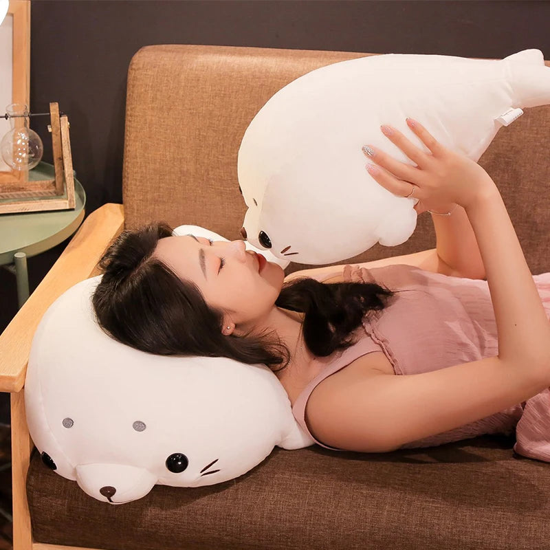 Lusy Store LLC Cute Soft Animal Sea Lion Doll Baby Sleeping Pillow Cartoon Marine Animals Seal Plush Stuffed Lovely Gift Plush