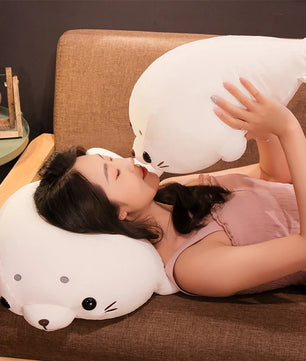 Lusy Store LLC Cute Soft Animal Sea Lion Doll Baby Sleeping Pillow Cartoon Marine Animals Seal Plush Stuffed Lovely Gift Plush