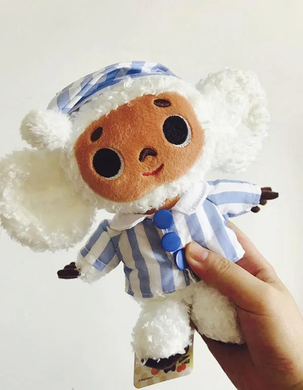Lusy Store LLC Monkey Plush Toy &ndash; Soft Cheburashka Big-Eyed Stuffed Doll, 8&quot; &ndash; Lusy Store Stuffed Animal