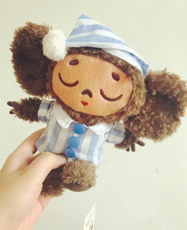 Lusy Store LLC Monkey Plush Toy &ndash; Soft Cheburashka Big-Eyed Stuffed Doll, 8&quot; &ndash; Lusy Store Stuffed Animal