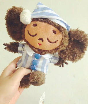 Lusy Store LLC Monkey Plush Toy – Soft Cheburashka Big-Eyed Stuffed Doll, 8" – Lusy Store Stuffed Animal