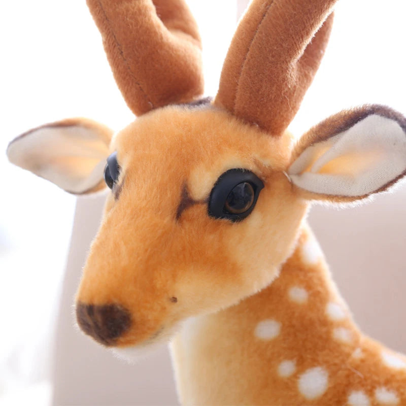Lusy Store LLC Stuffed Plush Animal Deer Toy Kids Doll Teaching Prop Toy Children's Birthday Gift Simulation Sika Deer Plush Toy Plush