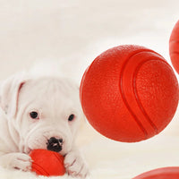 Rubber Dog Ball, Indestructible & Bite-Resistant, Chew Toy for Small to Extra-Large Dogs, Solid Red