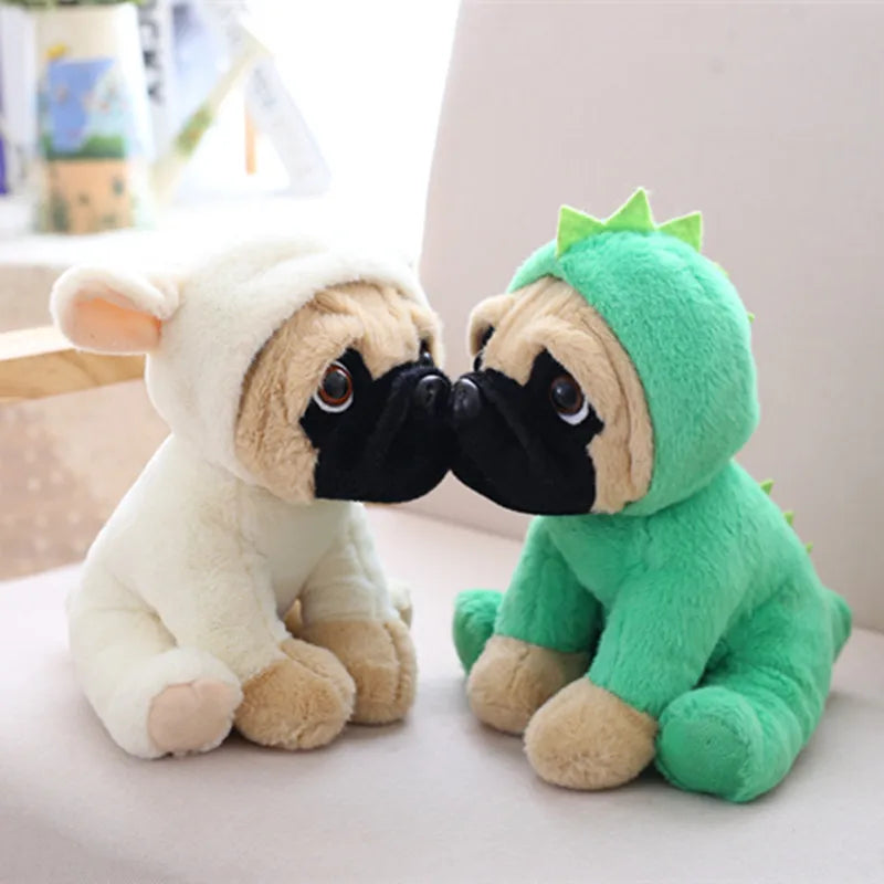 Lusy Store LLC Stuffed Simulation Dogs Plush Sharpei Pug Lovely Puppy Pet Toy Plush Gifts Plush