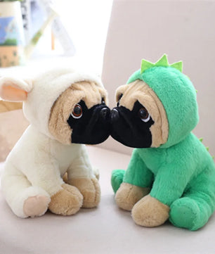 Lusy Store LLC Stuffed Simulation Dogs Plush Sharpei Pug Lovely Puppy Pet Toy Plush Gifts Plush
