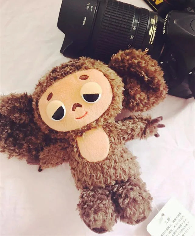 Lusy Store LLC Monkey Plush Toy &ndash; Soft Cheburashka Big-Eyed Stuffed Doll, 8&quot; &ndash; Lusy Store Stuffed Animal