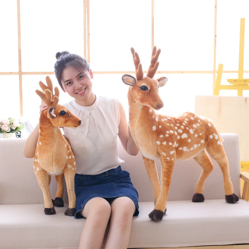 Lusy Store LLC Stuffed Plush Animal Deer Toy Kids Doll Teaching Prop Toy Children's Birthday Gift Simulation Sika Deer Plush Toy Plush