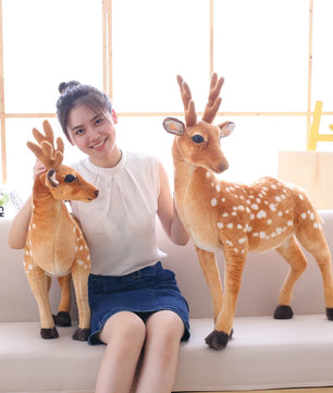 Lusy Store LLC Stuffed Plush Animal Deer Toy Kids Doll Teaching Prop Toy Children's Birthday Gift Simulation Sika Deer Plush Toy Plush