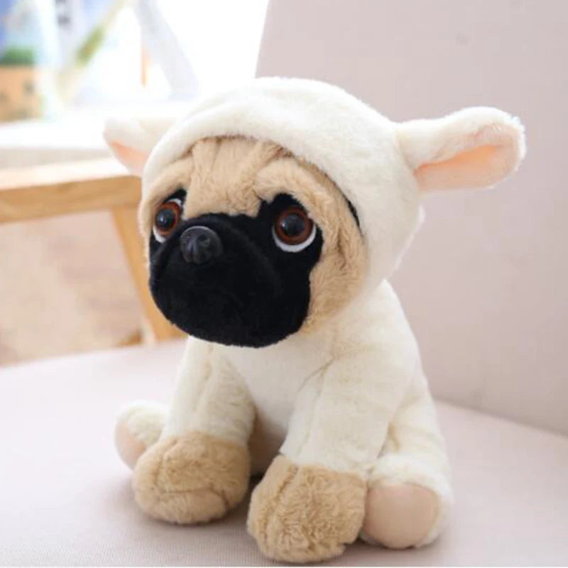 Lusy Store LLC Stuffed Simulation Dogs Plush Sharpei Pug Lovely Puppy Pet Toy Plush Gifts Plush